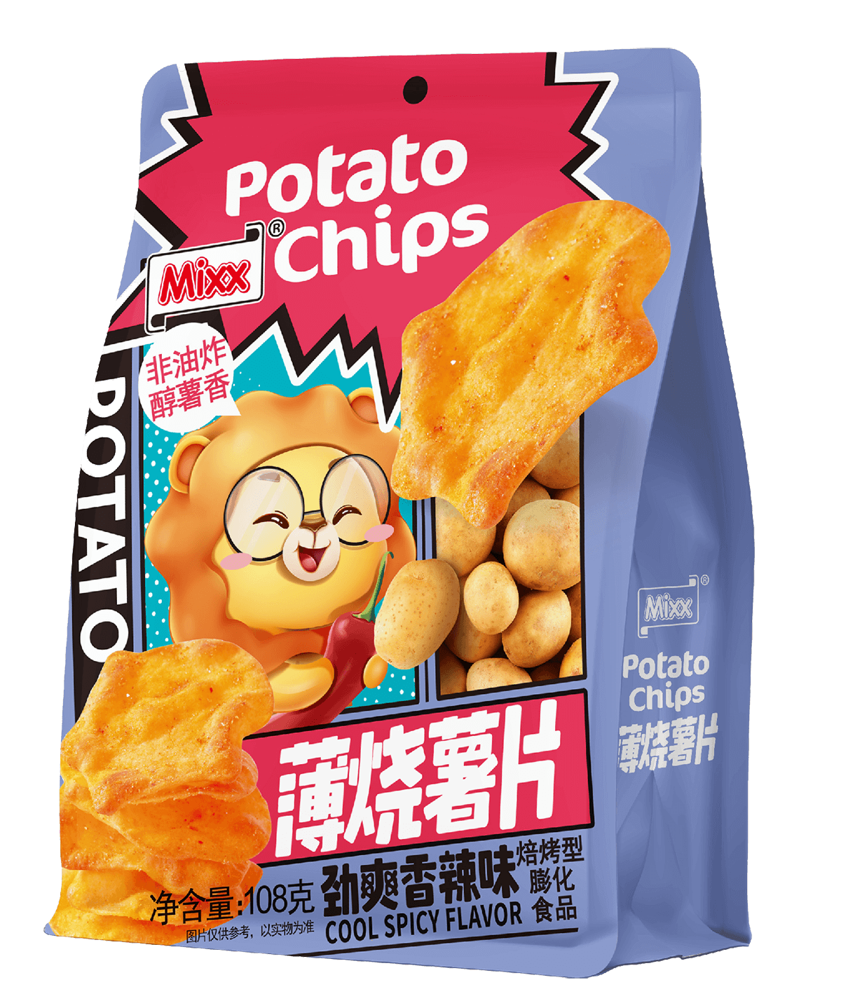 Cool spicy flavor potato chips (108g) Cool spicy flavor potato chips (108g)