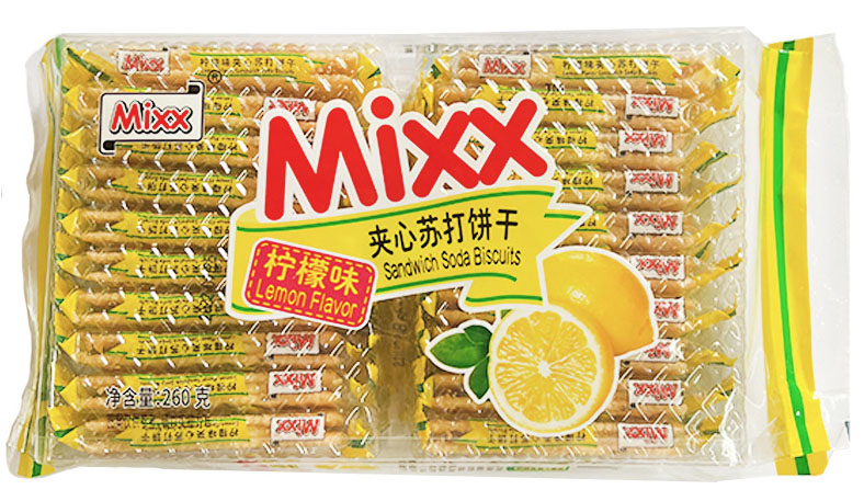 Lemon-flavored filled soda Biscuits (260g) Lemon-flavored filled soda Biscuits (260g)
