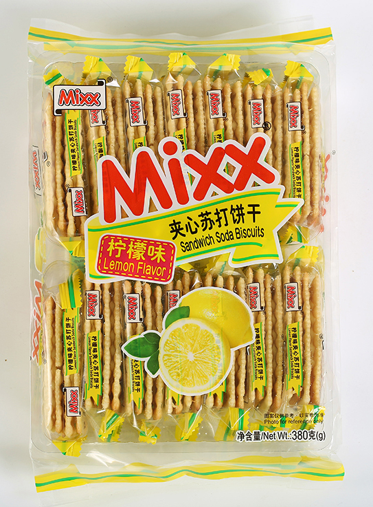 Lemon-flavored filled soda biscuits (380g) Lemon-flavored filled soda biscuits (380g)