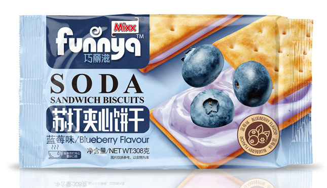 Blueberry-flavored soda Sandwich  Biscuits (308g) Blueberry-flavored soda Sandwich  Biscuits (308g)